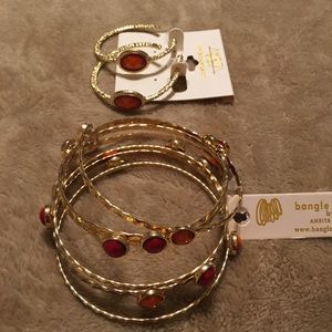 Pakistani, Indian Jewelry.  Bangle Bracelets And Earrings To Match.